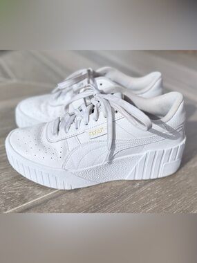 Puma Women's White Platform Leather Sneakers